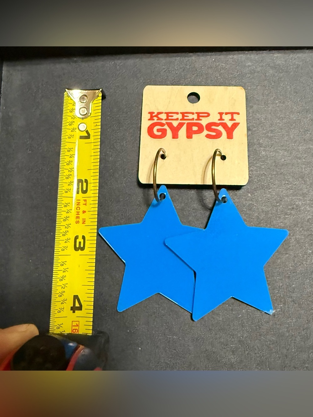 Blue Star Hoop Earrings